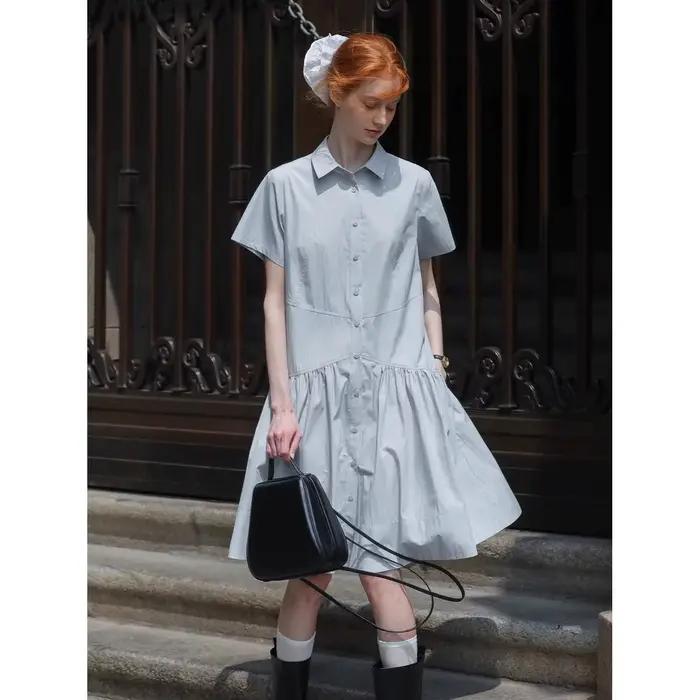 Robe chemise 2026, été, coupe ajustée, robe longue pour femmes