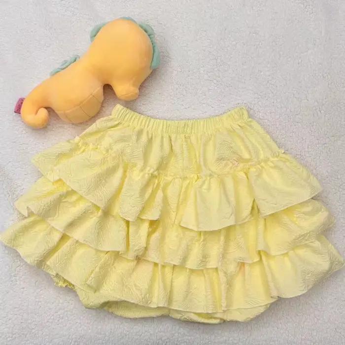 Jupes gâteau jaune japonais Kawaii pour femmes, vêtements décontractés Y2k, jupes mignonnes Harajuku