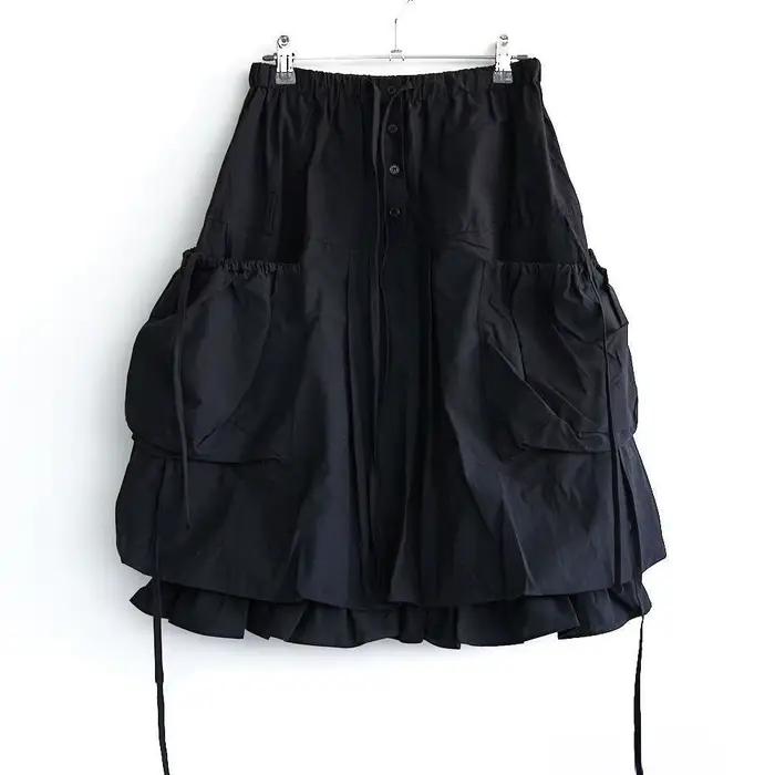 Jupe plissée style safari polyvalente pour femme, style coréen décontracté d'été, mi-longue