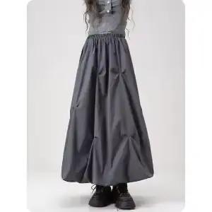 Jupe plissée à bourgeons de fleurs café pour femmes, jupe longue trapèze taille haute, nouvelle coll