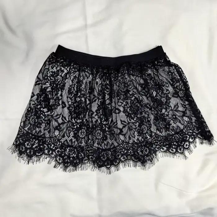 Mini-jupe N2025 Sexy en dentelle transparente, jupe en maille, rallonge de chemise, mini-jupe courte