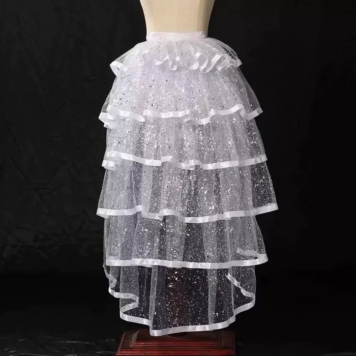 Jupe en tulle gothique sexy style steampunk à nouer, jupe tutu bouffante à volants pour femme, costu