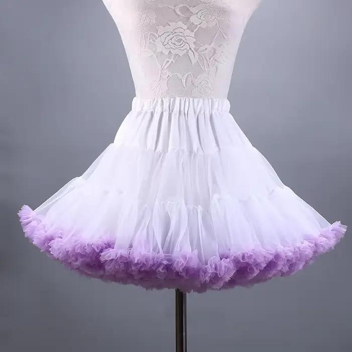 Nouveau Adulte courte Tulle Pettiskirt coloré Tutu Jupe Crinoline Jupon Saia pour les femmes