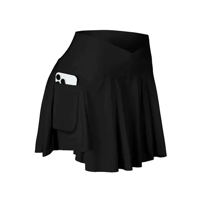 Jupe de Tennis pour femmes avec poches croisées taille haute jupes de Golf athlétiques jupes d'entra