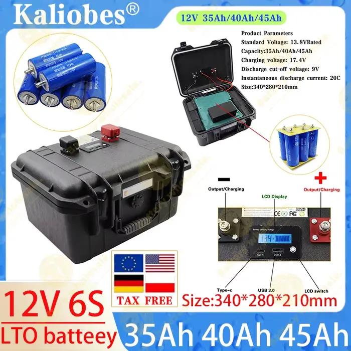 Batterie au lithium titanate Yinlong 12V 45ah 40ah LTO66160 10C haute puissance avec BMS intégré, ba