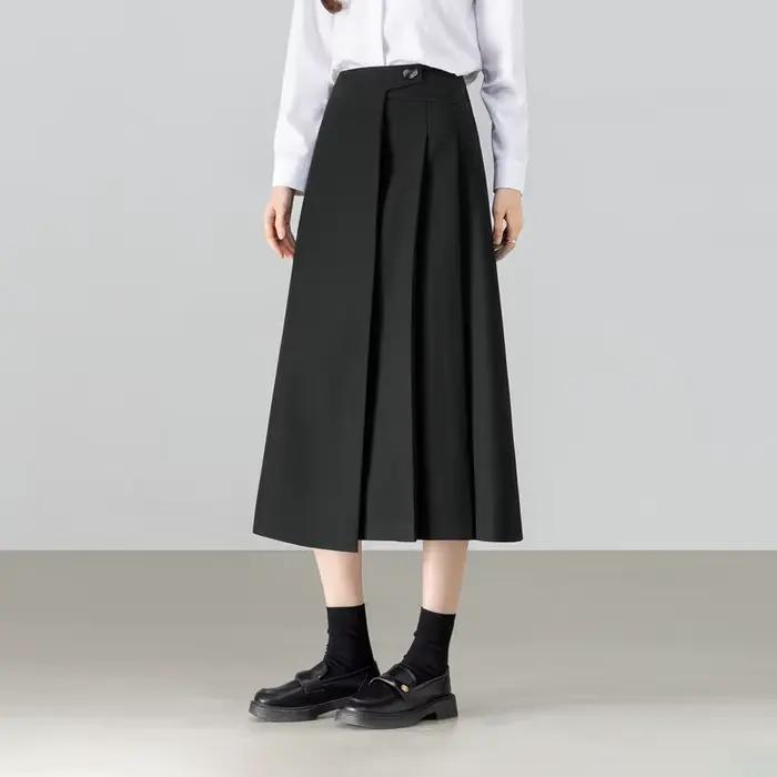 Jupe Midi SENTUBILA pour Femme Printemps 2026 Nouvelle Collection Asymétrique Coupe Trapèze Taille H