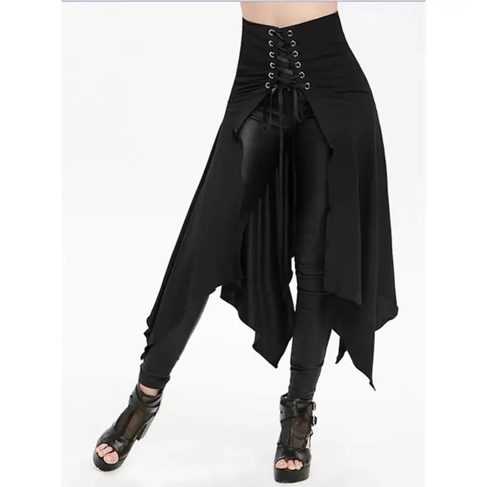 Jupe Médiévale Noire Vintage à Ourlet Irrégulier pour Femme, Tenue de Cosplay Gothique, Steampunk, à