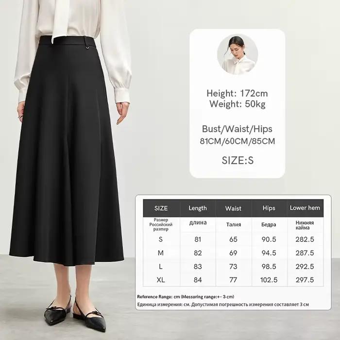 Jupe longue queue de poisson noire SENTUBILA pour femme, collection automne-printemps 2026, élégante