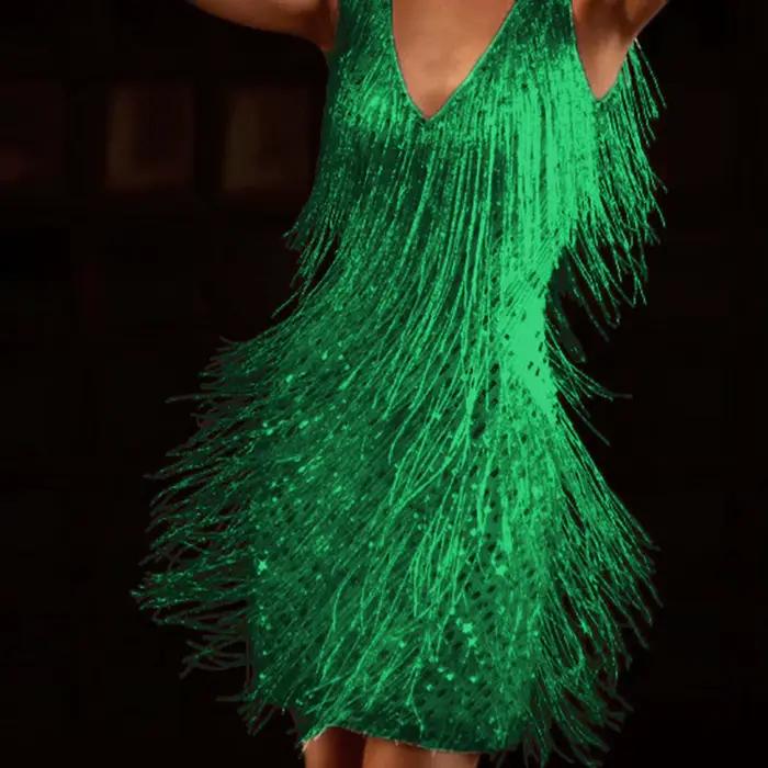 Robe jupe crayon à col en V profond pour femmes, jupe mi-longue frangée, vêtements décontractés, mon