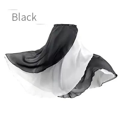 Jupe longue portefeuille en mousseline de soie pour femmes, tenue de Ballet lyrique à 2 couches pour