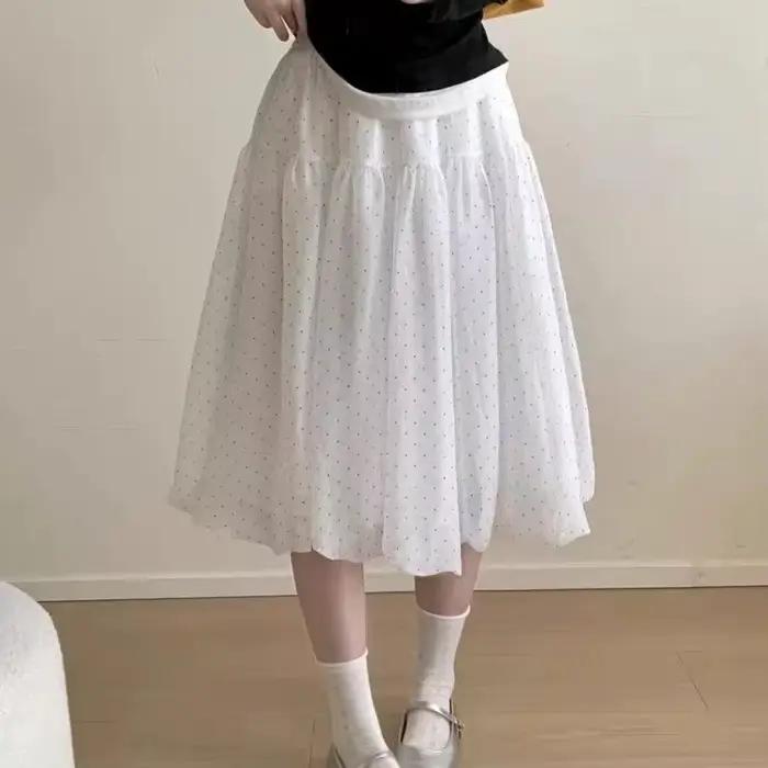 Jupe bouffante Sweet Wind à petits pois pour femme, nouvelle collection printemps-été 2026, taille é