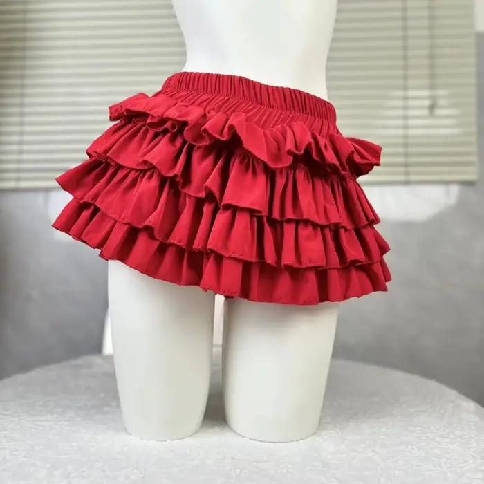 Demi-jupe décorée de gâteau de Style princesse, jupe bouffante douce pour femmes, jupe mi-longue tai