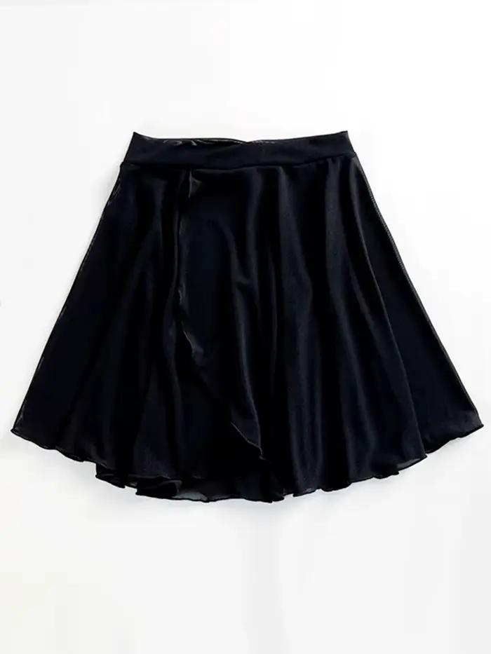 Jupe mi-longue de danse classique en gaze filet avec taille élastique, croisée devant, pour adultes