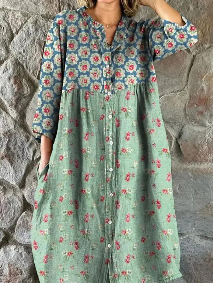Jupes longues pour femmes à imprimé géométrique, chemises longues à contraste de couleurs, robes amp