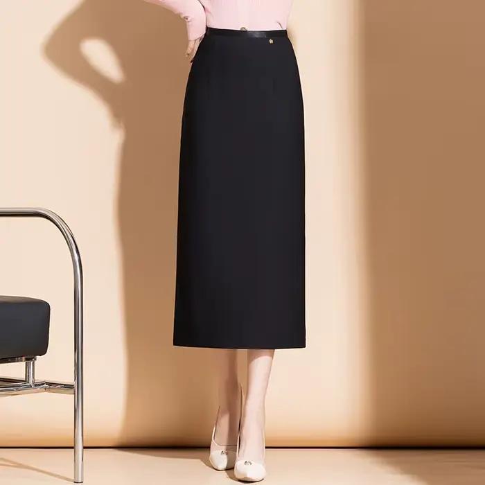 ZUZK printemps nouvelle jupe droite femmes taille élastique droite jupe moulante mince élégante jupe