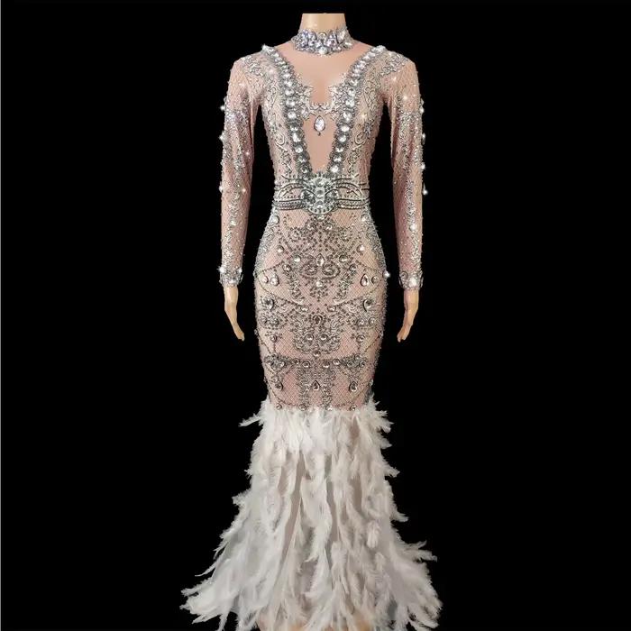 Rotterdam Kly-Robe de Soirée Longue avec Strass, Costume Luxueux, Danseuse, Clignotant, ixd'Annivers
