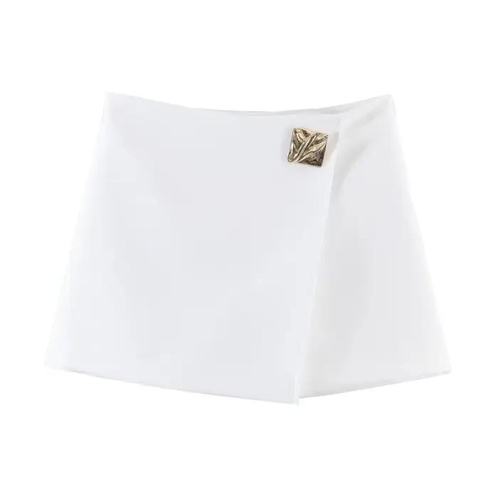 Jupe-short asymétrique décontractée et tendance pour femme, nouveau style 2026, en tissu polyester,