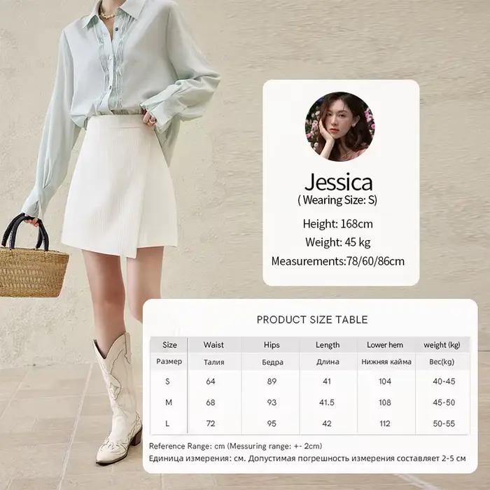 MISHOW jupe courte femmes 2025 printemps été solide a-ligne taille haute jupes minces femme nouvelle