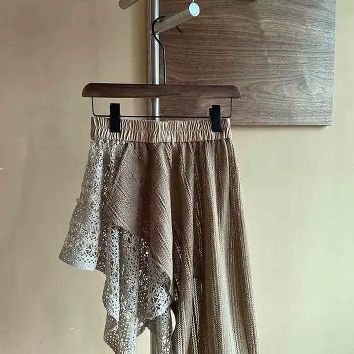 Jupes Vintage pour Femmes 2026 – Nouvelle Collection : Jupes Coréennes Tendance Patchwork Coupe Trap