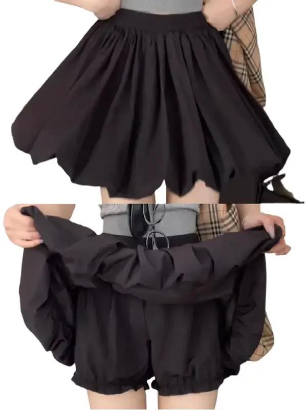 Jupe courte florale taille haute évasée pour femme grande taille, style estival anti-transparence, m