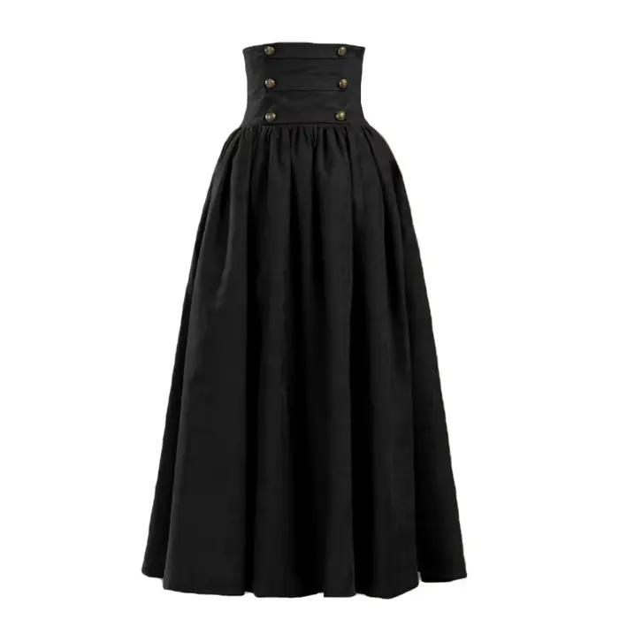 Jupe Vintage médiévale édouardienne pour femmes, robe gothique victorienne, Steampunk, taille haute