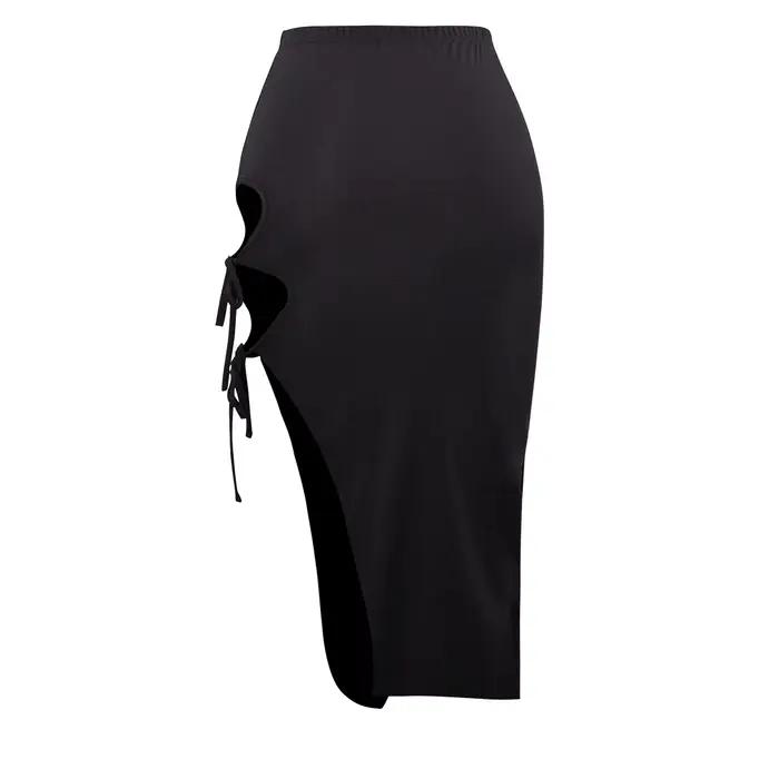 Mini jupe tambour découpée à lacets pour femmes