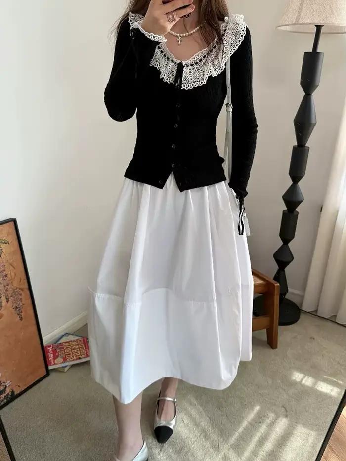Jupe minimale décontractée pour femmes, style japonais, 100% coton