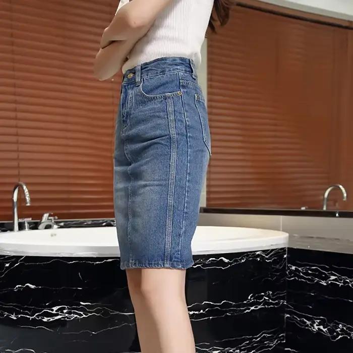 Jupes pour femmes Midi Denim jusqu'aux genoux longueur
