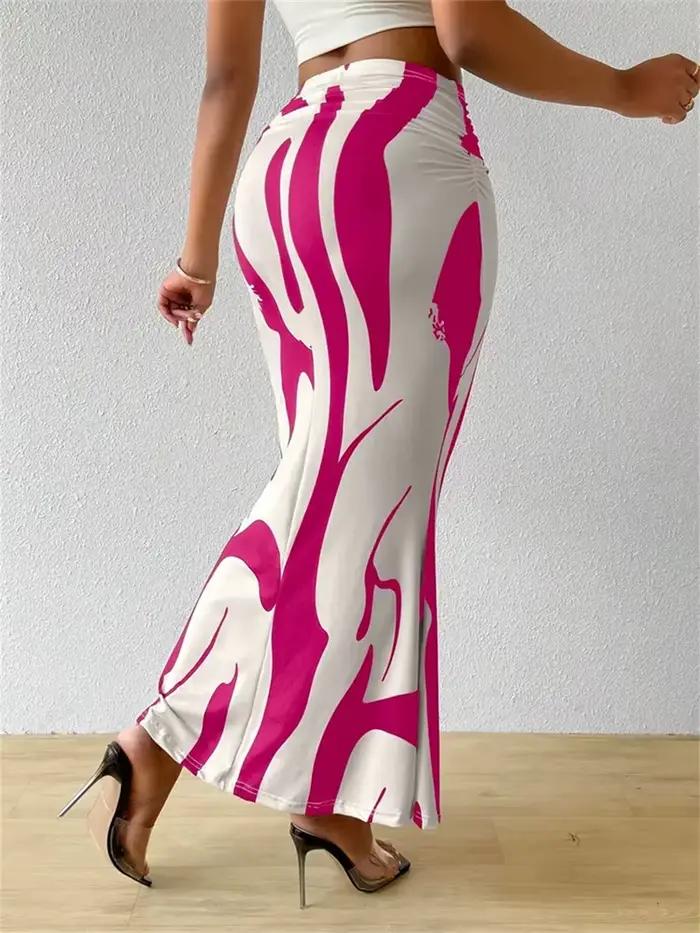 Jupe longue moulante polyester velours imprimé zèbre coupe cintrée queue de poisson élégante pour femmes usages variés occasions estivales