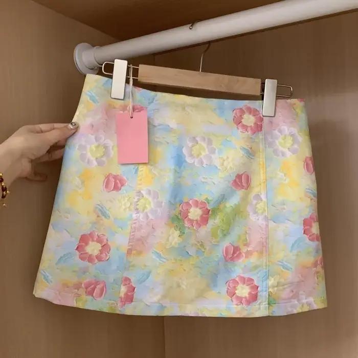 Jupe estivale floral jacquard taille haute décontractée Miss Tough pour filles occassions spéciales été 2025