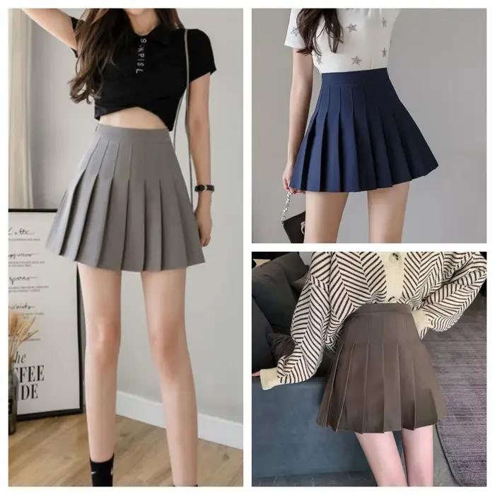 Sans short mode coréenne jupe d'été sans doublure a-ligne pour les femmes Vintage Mini