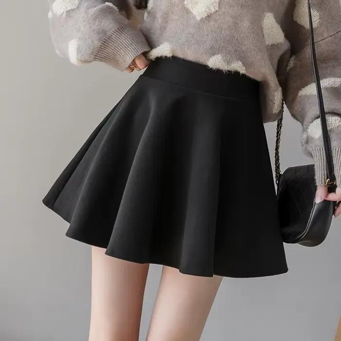 Jupe plissée Jielur en simili cuir pour femmes, élégante et polyvalente, idéale pour toutes les saisons, coupes régulières, tour de taille empire, mini longueur, polyester et simili cuir, multiple couleurs et tailles disponibles