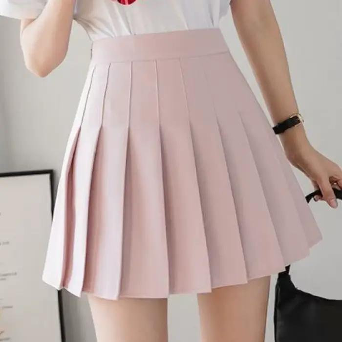 2025 printemps été Shorts jupe femmes taille haute Sexy Mini jupes pour filles école courte plissée Kawaii japonais rose