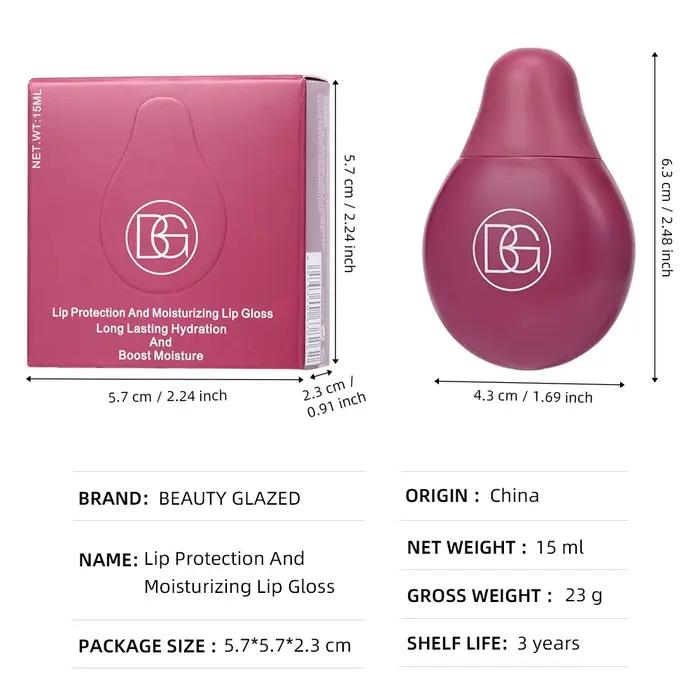 BEAUTY GLAZED – brillant à lèvres 4 couleurs, huile pour adolescents, hydratant, baume à lèvres, haute brillance et brillant à lèvres, soin sec longue durée