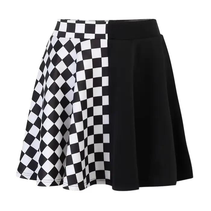 Jupe gothique sexy taille haute pour fille noire
