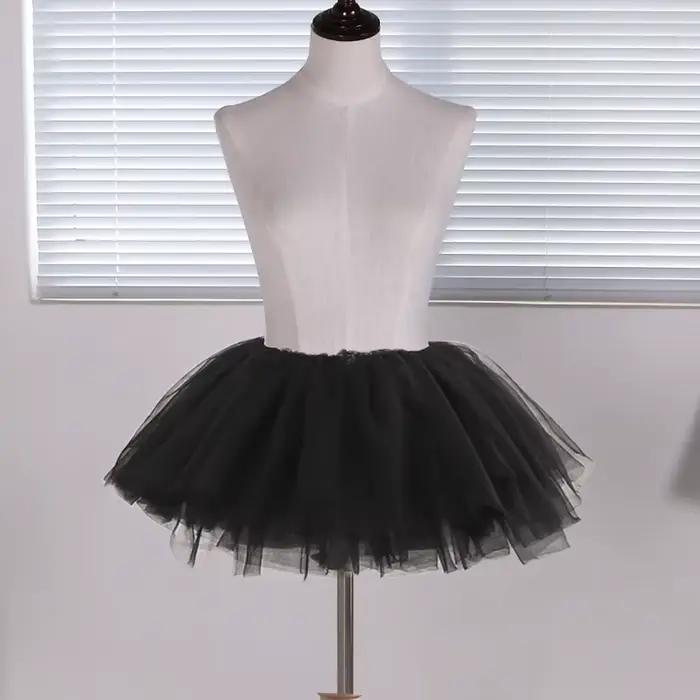 Sous-jupe Lolita en Tulle bouffant blanc et noir pour femmes