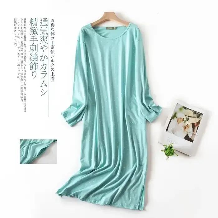 Grande taille Multi couleurs femmes impression chemise de nuit pour printemps et automne à manches longues dames mignon vêtements de nuit longue Style chemise de nuit