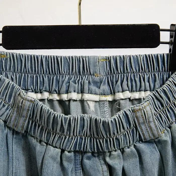 Mode coréenne 2025 nouvelle jupe de Cowboy d'été femmes décontracté sauvage ample taille haute mi-longue