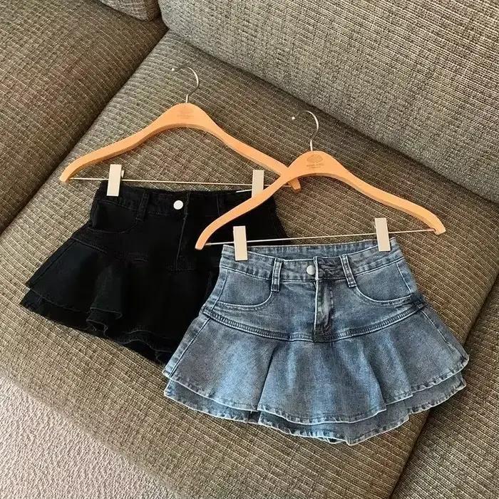 Jupe taille haute Sweetdenim en denim pour femmes, courte, décontractée, printemps, confortable, silhouette flatteuse, occasions variées