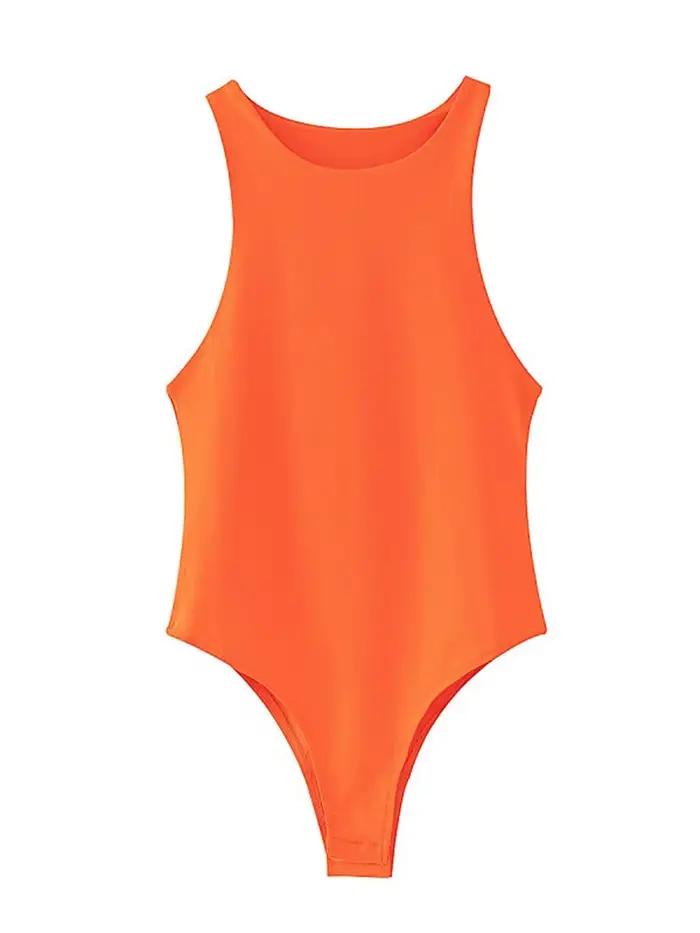 Été solide sexy moulante femmes body femme 4 couleur vert mince