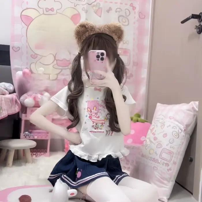 Jupes superposées à volants style Kawaii japonais pour femmes
