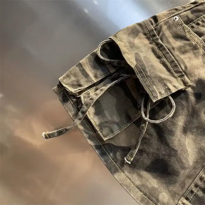Mini Jupe Cargo En Denim Pour Femmes Avec Poches Latérales Et Nœud Décoratif Style Y2K Occasions Spéciales Hanches Ronde