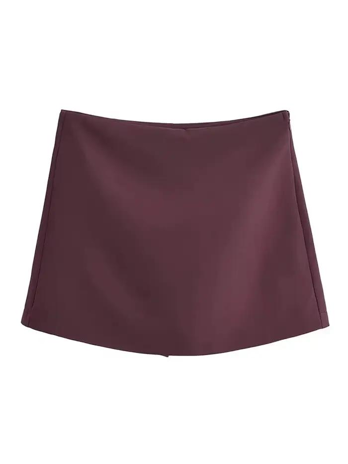 TFMLN nouveau printemps femmes solide jupe mode casual côté fermeture éclair Mini Shorts jupes Vintage taille haute