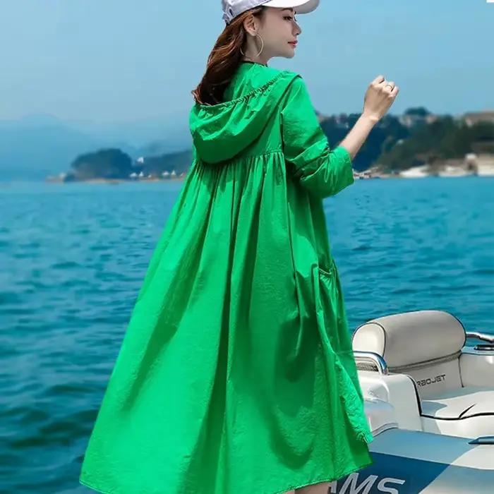 Veste à capuche pour femmes, sweat-shirt, Streetwear, coupe-vent, manches longues, mode coréenne, décontracté, longue, vêtements pour femmes, 2024