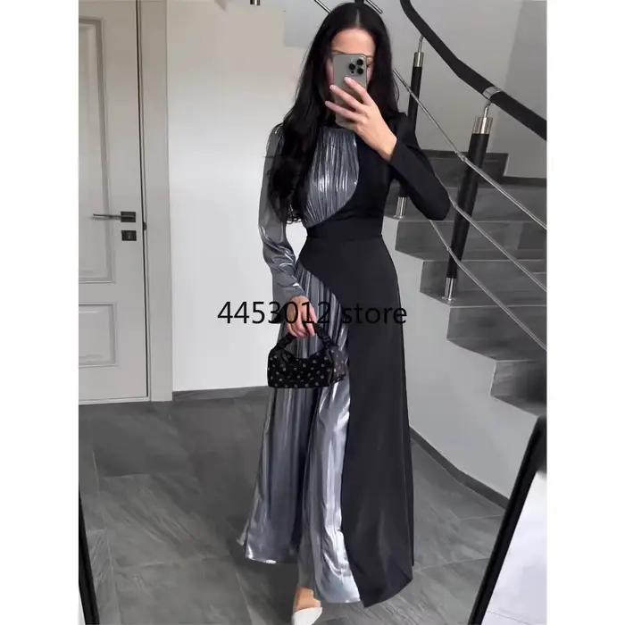 Robe de soirée longue ligne asymétrique, à la mode, encolure haute, robe de bal, célébrité, vêtements de Cocktail pour femmes, en Stock, S-2XL