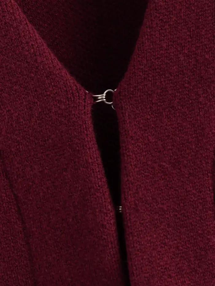 Costume jupe courte veste mince tricotée simple pour femme