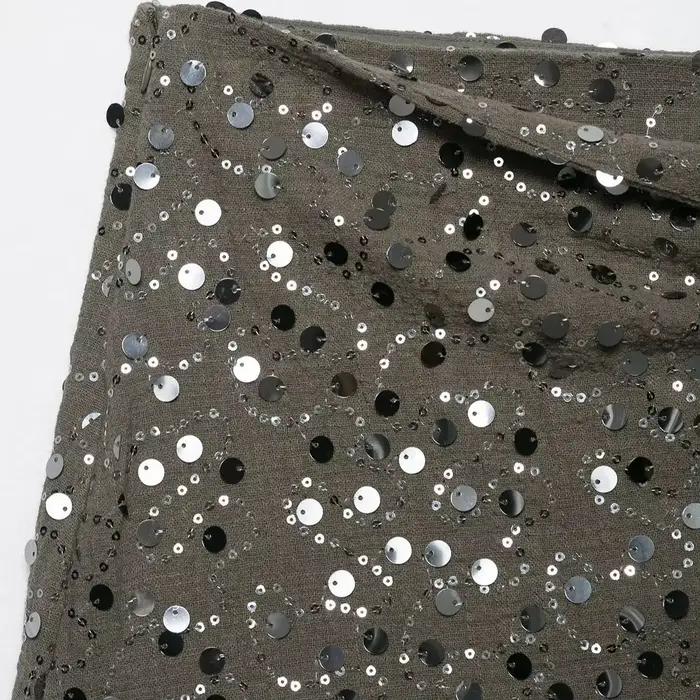 Chic élégant paillettes Mini jupes femmes mode fête mince Sexy femme