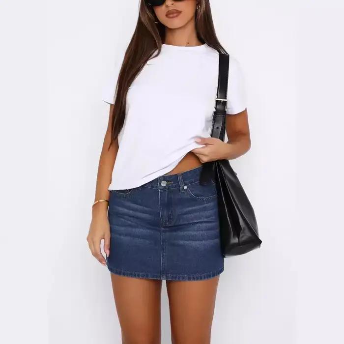 Mini-jupe en jean décontractée et chic avec motifs léopard et solides pour femmes pour diverses occasions et tenues de rotation