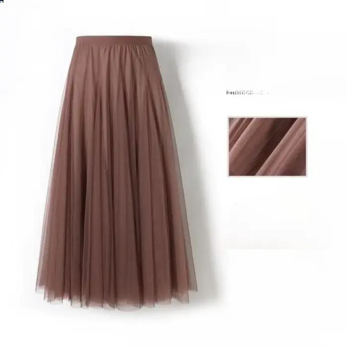 Jupe plissée évasée en mousseline polyester pour femmes style féerique longueur mi-longue occasions spéciales et quotidiennes