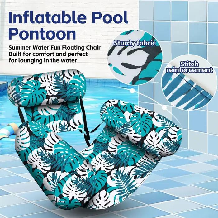Chaise longue gonflable pour piscine, plage, loisirs, lits flottants, chaise longue flottante d'été avec accoudoirs et dossier